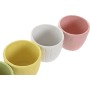 Planter Home ESPRIT Yellow Blue White Pink Dolomite 12 x 12 x 10 cm (6 Units)