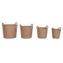 Decorative basket Home ESPRIT Dark brown Light brown Metal Rope Fibre (4 Pieces)