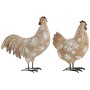 Decorative Figure Home ESPRIT White Natural Chicken Rooster (2 Units)