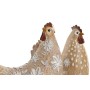 Decorative Figure Home ESPRIT White Natural Chicken Rooster (2 Units)