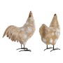 Decorative Figure Home ESPRIT White Natural Chicken Rooster (2 Units)