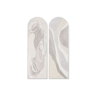 Canvas Home ESPRIT White Beige Abstract Urban 52 X 4 X 167 CM 53 X 4 X 168 CM (2 Units)