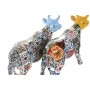 Figurine Décorative Home ESPRIT Jaune Bleu Multicouleur Taureau 16 x 6 x 12 cm (2 Unités)