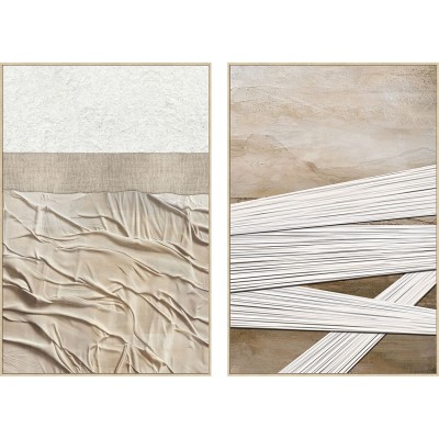 Cadre Home ESPRIT Blanc Beige Moderne Urbaine (2 Unités)
