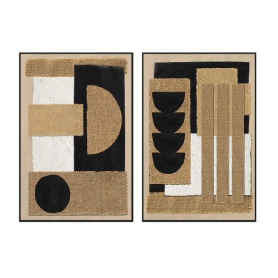 Toile Home ESPRIT Marron Noir Moderne Urbaine (2 Unités)