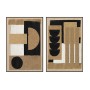 Toile Home ESPRIT Marron Noir Moderne Urbaine (2 Unités)