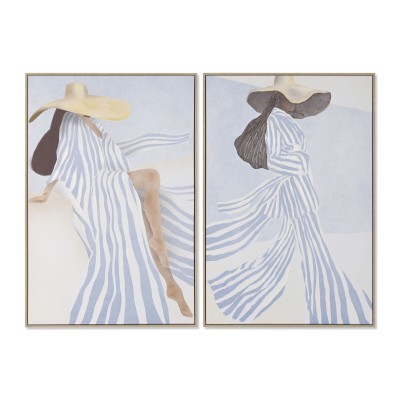 Painting Home ESPRIT Blue White Mediterranean (2 Units)