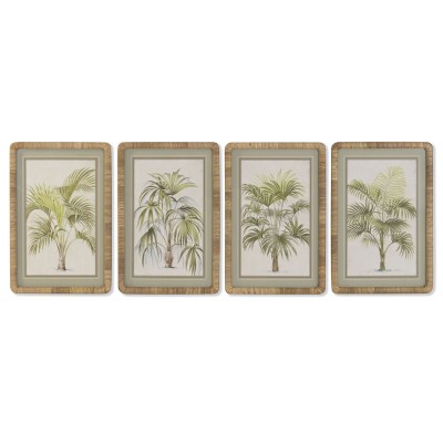 Cadre Home ESPRIT Vert Naturel Palmiers Tropical 40 X 2,5 X 60 CM (4 Unités)