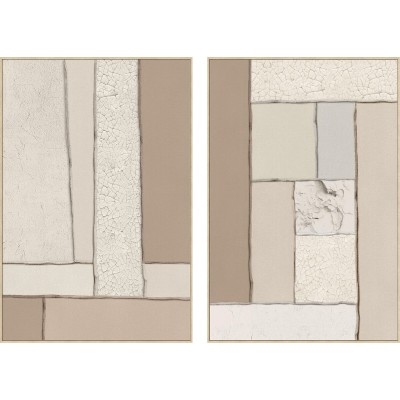 Cadre Home ESPRIT Marron Beige Moderne Scandinave (2 Unités)