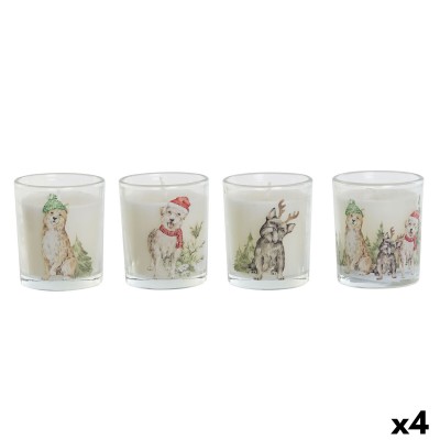 Candle DKD Home Decor White 5 x 5 x 6 cm (4 Units)