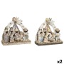 Christmas nativity set DKD Home Decor Blue White Brown Resin 23,5 x 8 x 20,5 cm (2 Units)