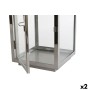 Lantern DKD Home Decor Golden Silver Aluminium Crystal 14 x 14 x 35 cm (2 Units)