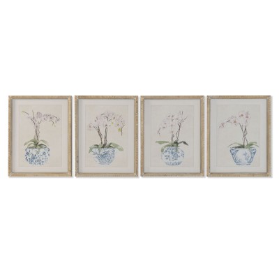 Cadre Home ESPRIT Bleu Blanc Oriental 35 x 2,5 x 45 cm (4 Unités)