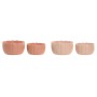 Cache-pot Home ESPRIT Terre cuite Rose clair Ciment Shabby Chic 18 x 18 x 10 cm (2 Pièces) (2 Unités)
