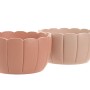 Cache-pot Home ESPRIT Terre cuite Rose clair Ciment Shabby Chic 18 x 18 x 10 cm (2 Pièces) (2 Unités)