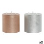 LED Candle DKD Home Decor Golden Silver 15 x 15 x 15 cm (AA) (2 Units)