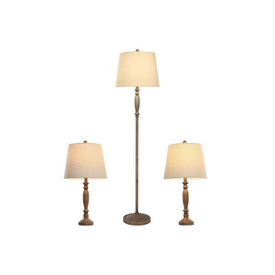 Lampadaire Home ESPRIT Marron Crème 50 W 220 V 38 x 38 x 150 cm (3 Pièces)
