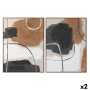 Canvas Home ESPRIT White Brown Black Abstract Urban 90 x 4 x 120 cm (2 Units)