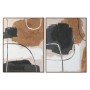 Canvas Home ESPRIT White Brown Black Abstract Urban 90 x 4 x 120 cm (2 Units)
