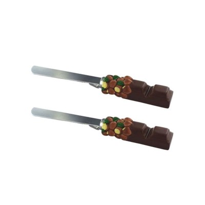 Spatule à tartiner Fackelmann Marron Argenté Acier inoxydable 19 cm (2 Unités)