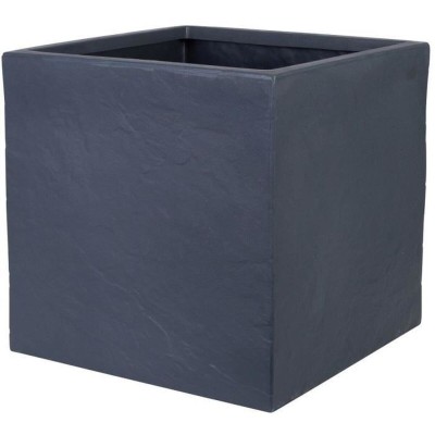Plant pot Strata 40 x 38 x 40 cm Graphite Plastic Squared