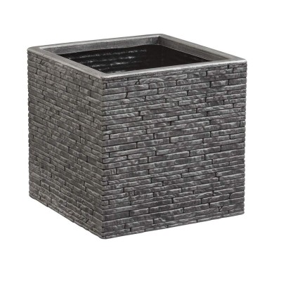 Pot Strata Ardoise 39 x 38 x 40 cm Gris Plastique Carré