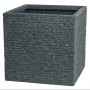 Pot Strata Ardoise 39 x 39 x 39 cm Ciment Plastique Carré