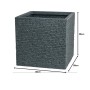 Pot Strata Ardoise 39 x 39 x 39 cm Ciment Plastique Carré
