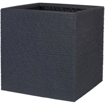 Pot Strata Ardoise 39 x 39 x 39 cm Gris foncé Plastique Carré