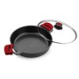 Casserole with glass lid BRA A410524 Ø 24 cm Black Red 2,3 L 300 g