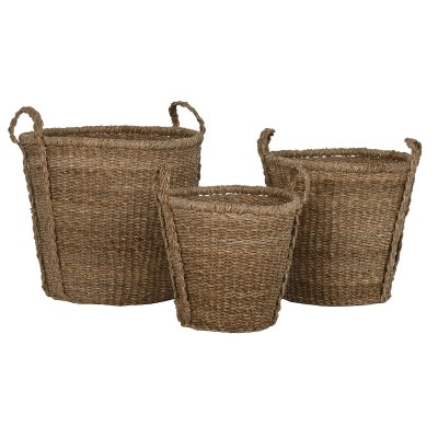 Basket set Home ESPRIT Natural Seagrass (3 Pieces)