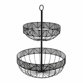 Fruit Bowl 5five Simply Smart Black Metal 30 x 30 x 42 cm Fruit Bowl 5five Simply Smart Black Metal 30 x 30 x 42 cm