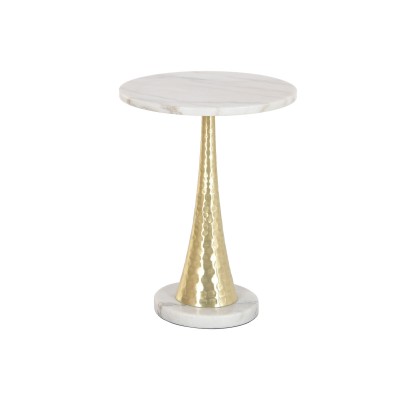 Side table Home ESPRIT White Golden 41 x 41 x 53 cm