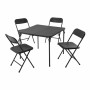 Table set with 4 chairs Redcliffs Black Foldable