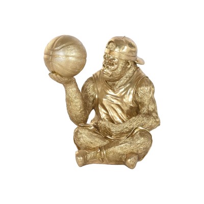 Figurine Décorative Home ESPRIT Doré Gorille 54 X 46 X 60,5 CM