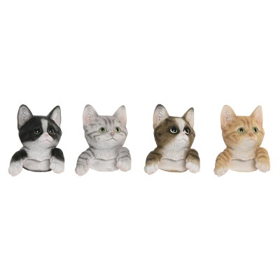 Figurine Décorative Home ESPRIT Marron Noir Gris 8 x 8 x 10 cm (4 Unités)