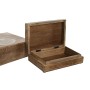 Boîte à bijoux Home ESPRIT Blanc Naturel Bois de manguier 25,5 x 18 x 8 cm (2 Unités)