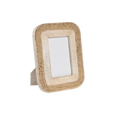 Photo frame Home ESPRIT Brown Crystal Rope Mango wood Natural Cottage