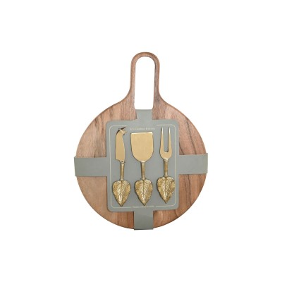 Cutting board Home ESPRIT Golden Natural Modern 30 x 40 x 1,5 cm (4 Pieces)