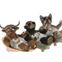 Figurine Décorative Home ESPRIT Noir Multicouleur 20 X 14,5 X 15,5 CM (3 Unités)