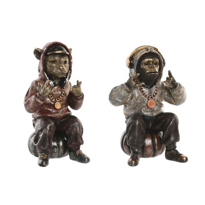 Figurine Décorative Home ESPRIT Marron Doré 18,5 X 16,5 X 26,5 CM (2 Unités)