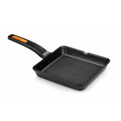 Poêle à Griller Lisse BRA EFFICIENT PLUS Noir Aluminium