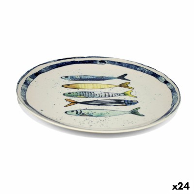 Assiette plate La Mediterránea Peixe 25,5 cm (24 Unités)
