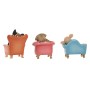 Figurine Décorative Home ESPRIT Multicouleur 15 X 9,5 X 14 CM (3 Unités)