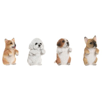 Figurine Décorative Home ESPRIT Blanc Marron 8 x 8 x 14 cm (4 Unités)