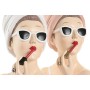 Figurine Décorative Home ESPRIT Blanc Rose Femme 15,5 X 15 X 27 CM (2 Unités)