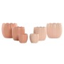 Cache-pot Home ESPRIT Terre cuite Rose clair Ciment Shabby Chic 15 x 15 x 13 cm (3 Pièces) (2 Unités)
