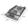Gas Hob Cecotec Bolero Squad G 2200F Inox 5250 W 29 x 50 cm
