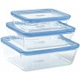 Ensemble de Boîtes à Lunch Pyrex Bleu Transparent 3 Pièces