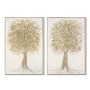 Toile Home ESPRIT Blanc Doré Arbre Traditionnel 82 x 4 x 122 cm (2 Unités)